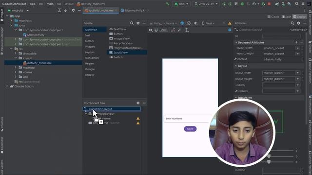 How To Add ScrollView In Android Kotlin | Scroll View And Constraint Layout