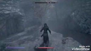 Skyrim special edition- my character's intense combat ,and magic skills.