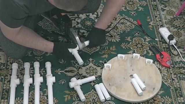 Табурет из пластиковой трубы своими руками за 300 рублей. смотреть онлайн