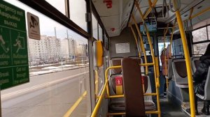 Автобус МАЗ-216.066 гос. № АТ 5999-7 маршрут №54 в Минске (ПОЕЗДКА)