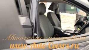 Чехлы на Хендай Туссан 4 2021 года из Экокожи Ромб. Установка авточехлов на сидения в Москве.