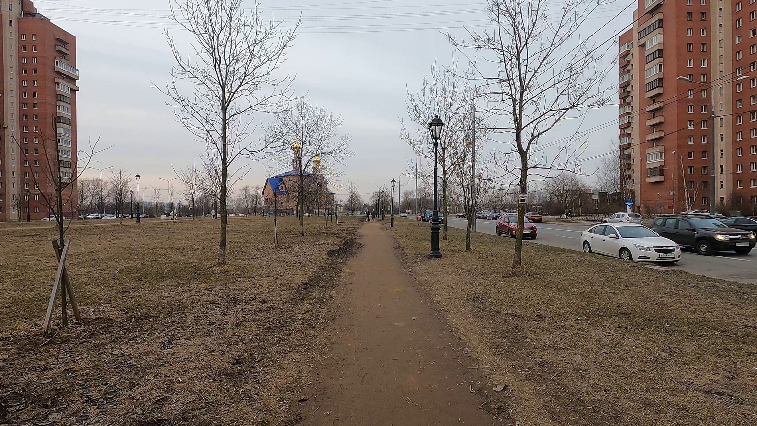 Рыбацкое. Прибрежная улица. Апрель 2023.