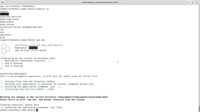 odo dev and odo deploy now always work on current Kubernetes namespace смотреть онлайн