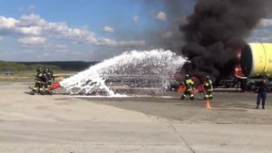 Работа пожарного поезда