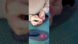Как набить рисунок на валяные тапочки