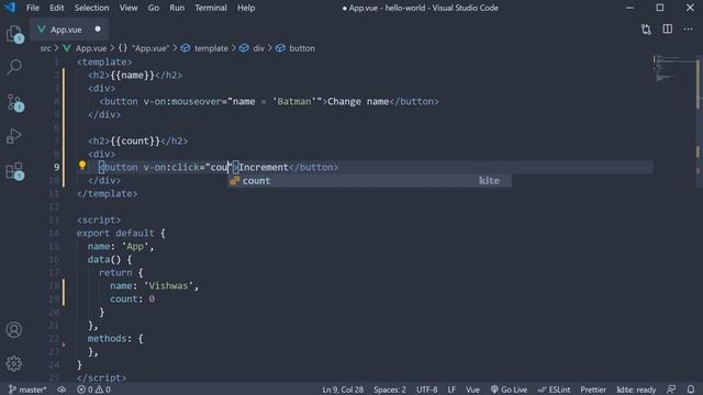 Vue JS 3 Tutorial - 17 - Event Handling (Part 1)