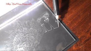 Двухсторонняя гравировка картины на стекле.Ялтинский прибой.Ручная гравировка бормашиной по стеклу..