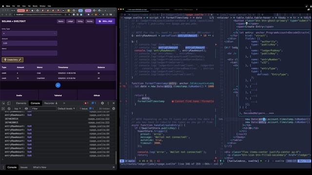 Solana + SvelteKit: Ledger Program - #29: Entry Amount UI, Timestamp Formatting & Reverse Sorting смотреть онлайн