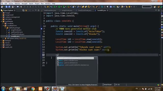 Java DATE API de Timezone ID ile saat gösterme Ders 6 смотреть онлайн