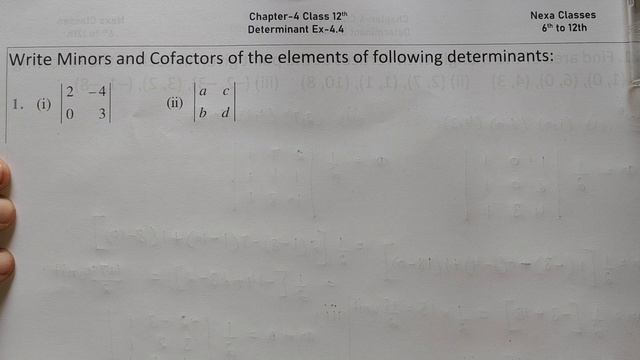 Class 12 Ex 4.4 Q1 Math | Determinants | Q1 Ex 4.4 Class 12 Math | Ex 4.4 Q1 Class 12 Math