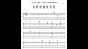 Come, Thou Long Expected Jesus with tablature/sheet music for solo fingerstyle guitar