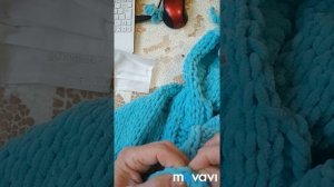 Вяжем из ALIZE PUFFY FINE детский халат  2 часть на один, два года.