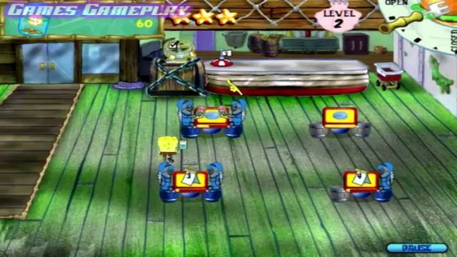 Diner Dash: Spongebob Squarepants Gameplay смотреть онлайн