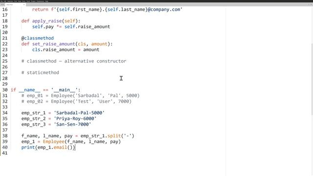 Python Class - Part 3: Classmethod and Staticmethod #python #pythonclass