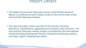 Global Astronomical Telescope Industry 2016 Market Research Report