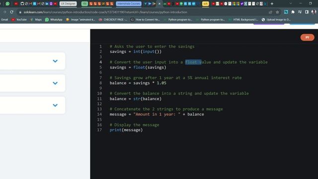 28 Finance App | Introduction to Python | Sololearn