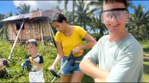 Жизнь в нашем домике в джунглях. Найви печет вкусный хлеб, купили косилку и делаем грядки