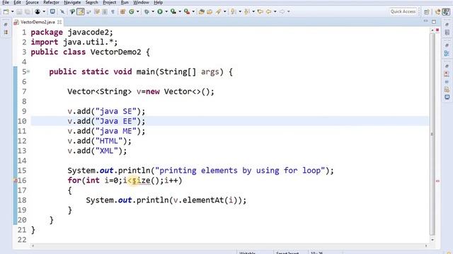 how to get elements from java.util.vector class, elements from java vector class with example смотреть онлайн
