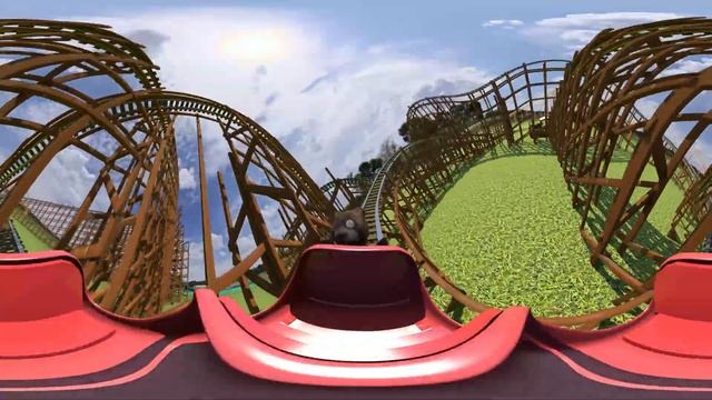 Roller coaster  VR 360   The bear doll hitching