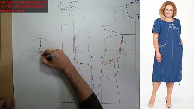 Моделируем платье. Modelado de vestido #курсы кройки и шитья #diseño de modas смотреть онлайн