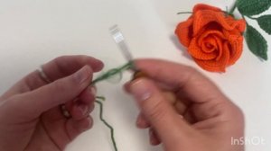 Веточка РОЗЫ ? крючком.