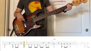 Coldplay - Don't Panic (Bass Cover WITH TABS)