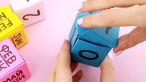 Оригами КАЛЕНДАРЬ с кубиками из бумаги | Origami Paper Block Calendar | DIY Котик Пушин