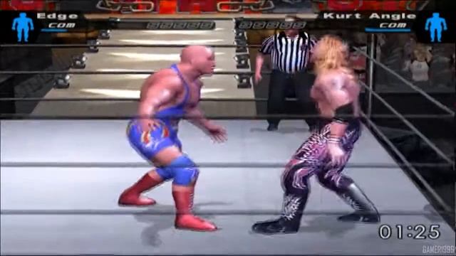 WWE SmackDown! Here Comes the Pain - Edge VS Kurt Angle (Gameplay PS2) смотреть онлайн