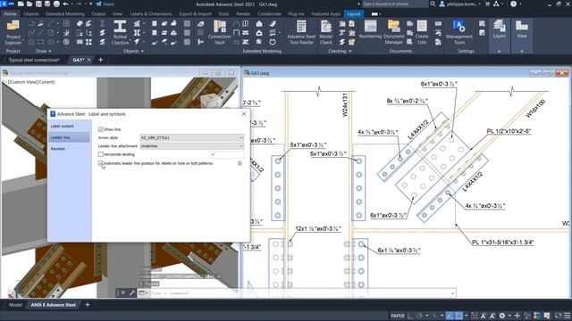 Advance Steel 2023: Bolt label leader enhancement смотреть онлайн