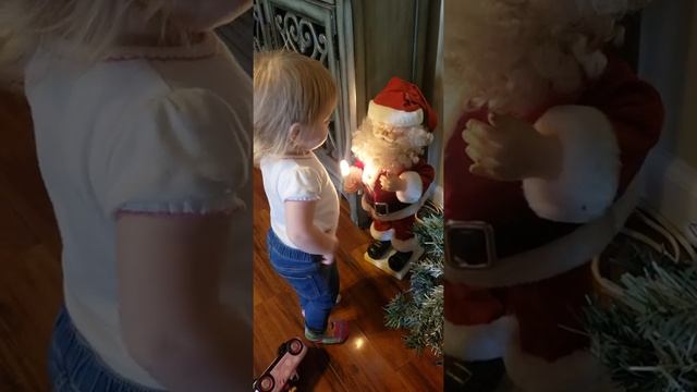 toddler meeting santa, sort of