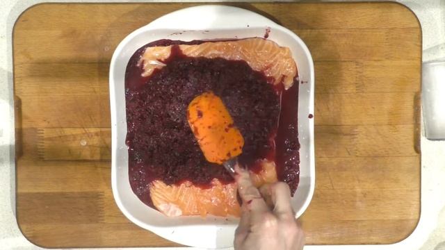 Гравлакс из лосося в поповерах с мягким творогом