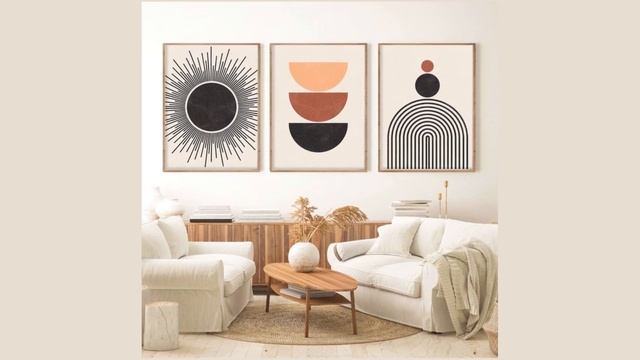 Modern wall art Living Room | Boho Wall Decor | Home decor | #bedroom #wallpainting