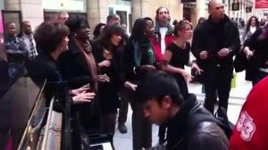 Public Piano: Choir Singing at Gare St Lazare, Paris