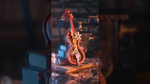 Музыкальная шкатулка  "Волшебная виолончель" (ROKR) сборная деревянная модель, конструктор, 3Dпазл.