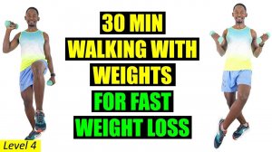 Brian Syuki - 30 Min Walking with Weights Workout For Fast Weight Loss