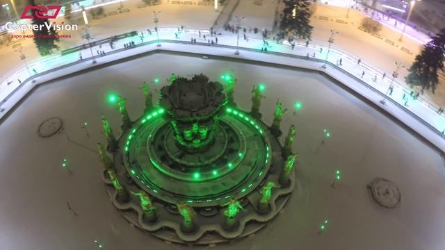 Аэросъемка ледового катка в Москве на ВДНХ смотреть онлайн