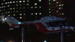Вертолет санитарной авиации  МАЦ  Ec-145 на ночном дежурстве в Москве / Helicopter medical /