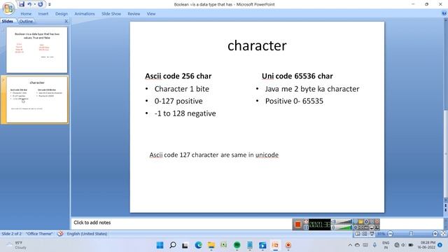 java class basic, ascii code, uni code