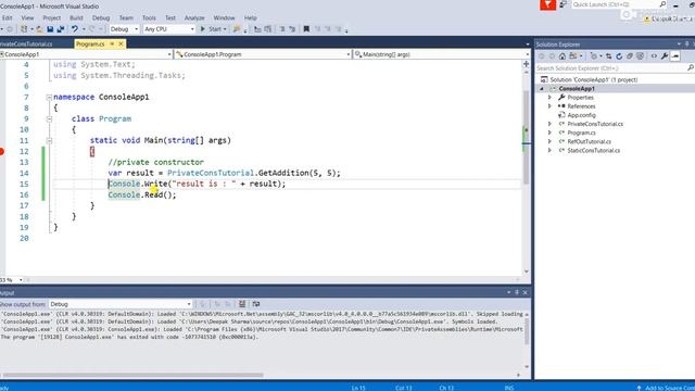Private Constructor in C# with example in Hindi  #csharp  #csharptutorial #dotnetprogramming