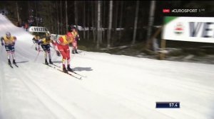 Александр Большунов одержал победу в спринте на этапе Кубка мира. Рука (Финляндия) 2018.