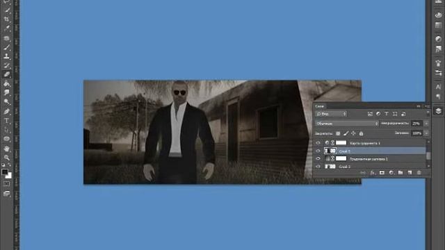 [Photoshop] Азы ЦК, узоры на фоне, рамка с элементами размытия по гауссу. смотреть онлайн