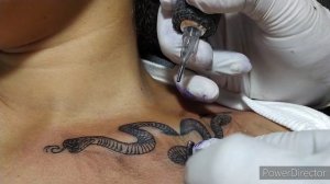 Collarbone Snake tattoo Design! Made by Fairy Tattoo Art Studio-Gurgaon.