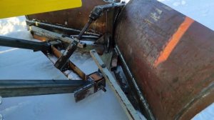 Отвал "бабочка" на мини трактор, проба.