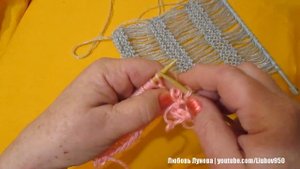 Шарф спущенные петли (спицами)