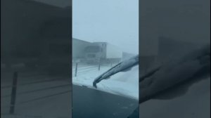 В Ростовской области на трассе М-4 Дон образовалась огромная пробка из-за сильнейшей метели.