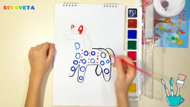 «Конь» Керамическая фигура. Видеоуроки по рисованию для детей 6-7 лет #видеоуроки #изо #howtodraw