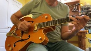 Gretsch 6120T-BSSMK Smoke , with TV Jones Setzer Signature pickups, played by Jeremy Slemenda