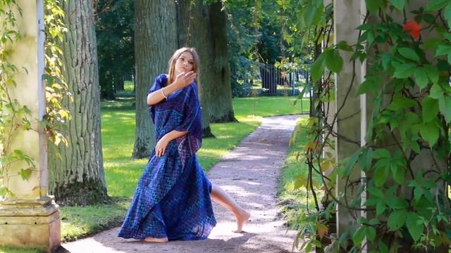 Silk and tenderness. Dance improvisation in Forest Fairy silk dress by Sasha Tovstik