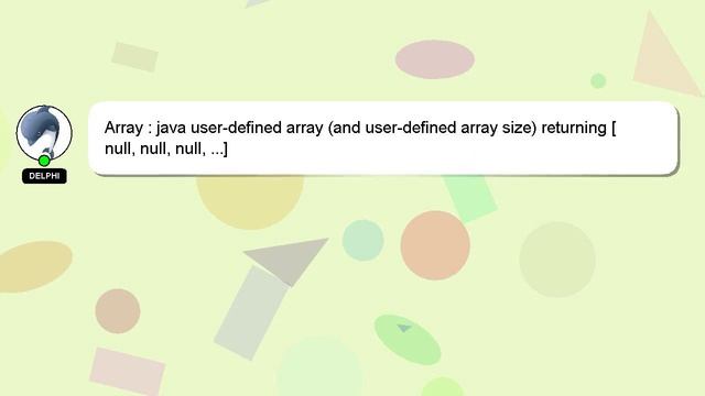 Array : java user-defined array (and user-defined array size) returning [null, null, null, ...] смотреть онлайн