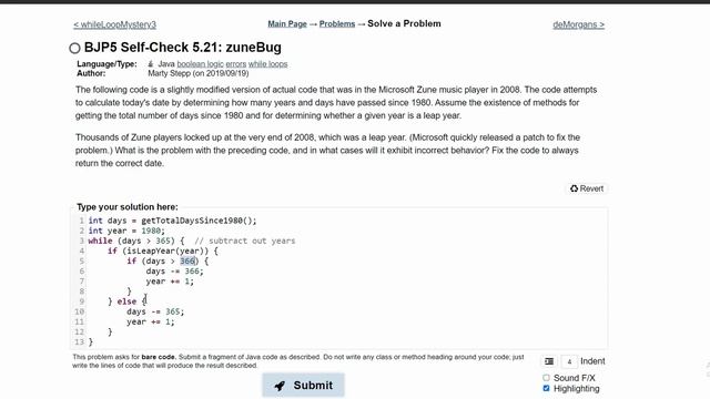 Java Practice It || 5.21 zuneBug || if/else, if else statement, while loop, method смотреть онлайн